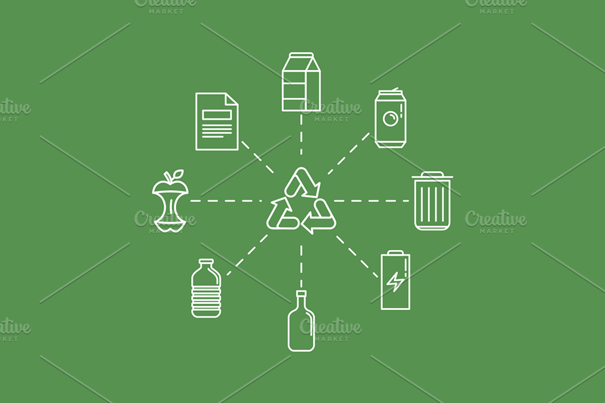 Zero waste - icons and illustrations, a Graphic by venimo (Photo 8 of 8)
