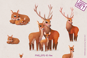 vector Deers family