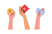 Hands with heart, star, emoji symbol, a Person Illustration by Good Studio (Thumbnail 8 of 25)