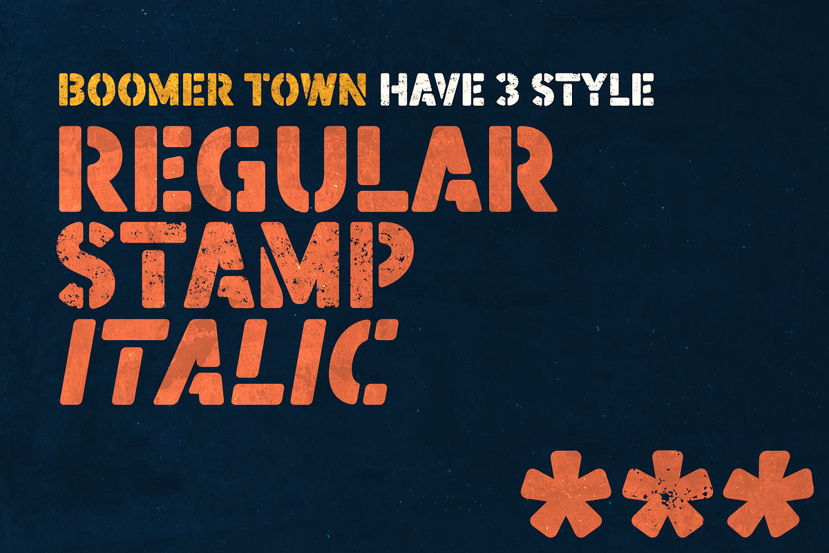 Boomer Town – Retro Mililtary, a Sans Serif Font by Almarkhatype (Photo 7 of 11)