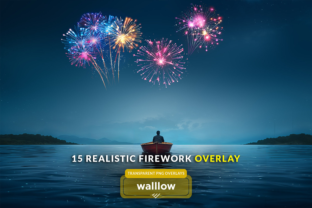 PNG fireworks photoshop overlays, a Layer Style Add-On by Walllow Creatives (Photo 1 of 6)