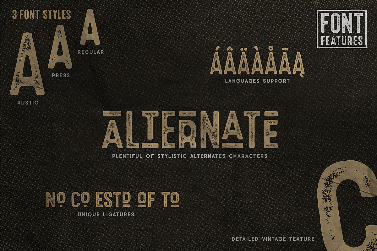 Roestica Vintage Sans Typeface preview 3