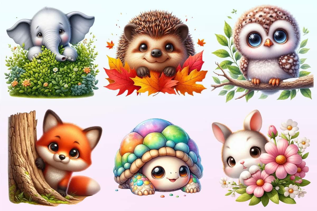 Funny Cute Animal Peeking Clipart, a Graphic by CitraGraphics (Photo 2 of 4)
