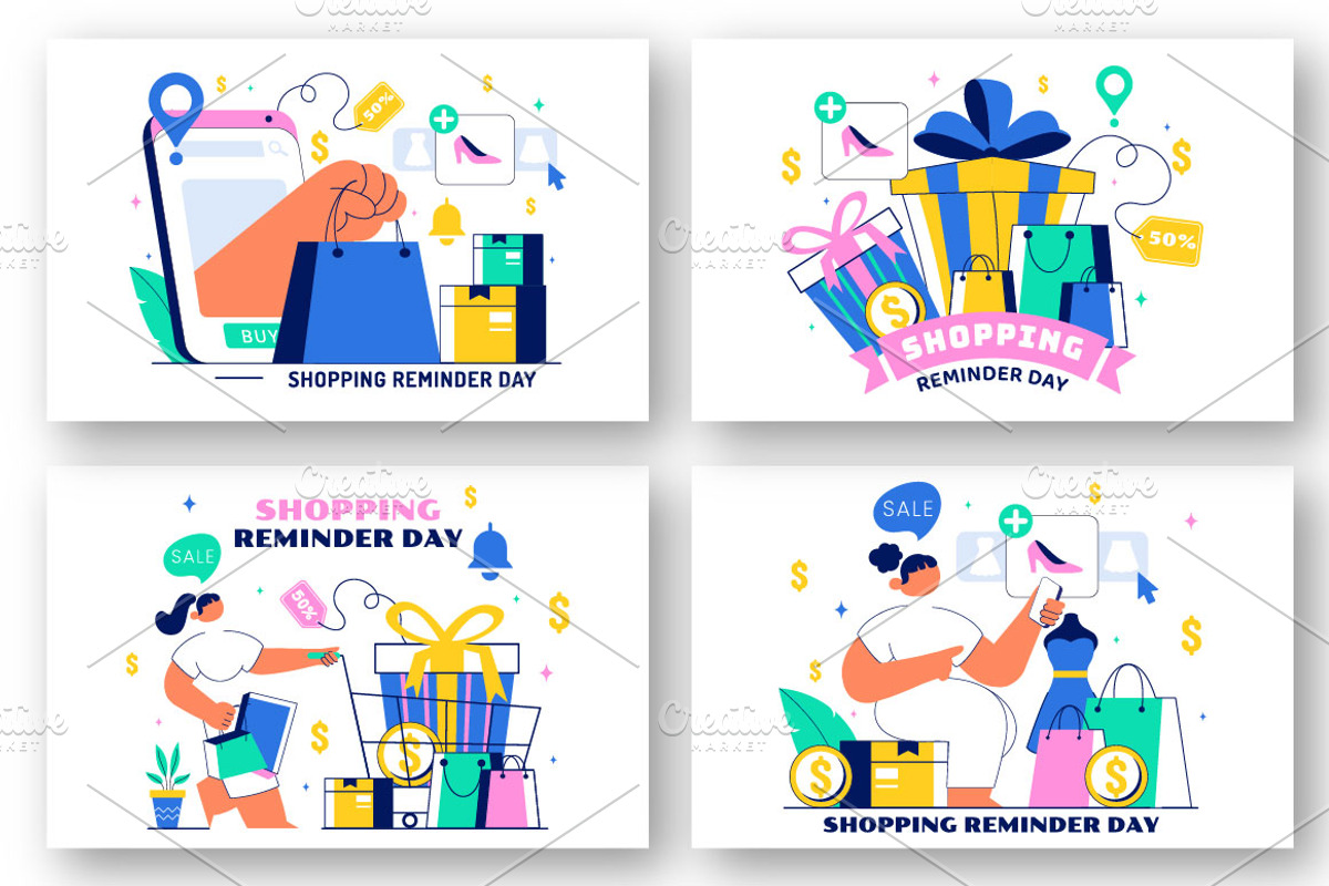 10 Shopping Reminder Day Vector, a Finance Illustration by denayunebgt (Photo 3 of 4)