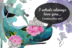 I whale always love U...(watercolor)