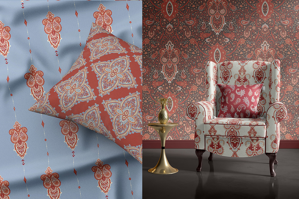 Bohemian Paisley Chic Pattern Set, a Pattern Graphic by Sonulkaster (Photo 3 of 9)