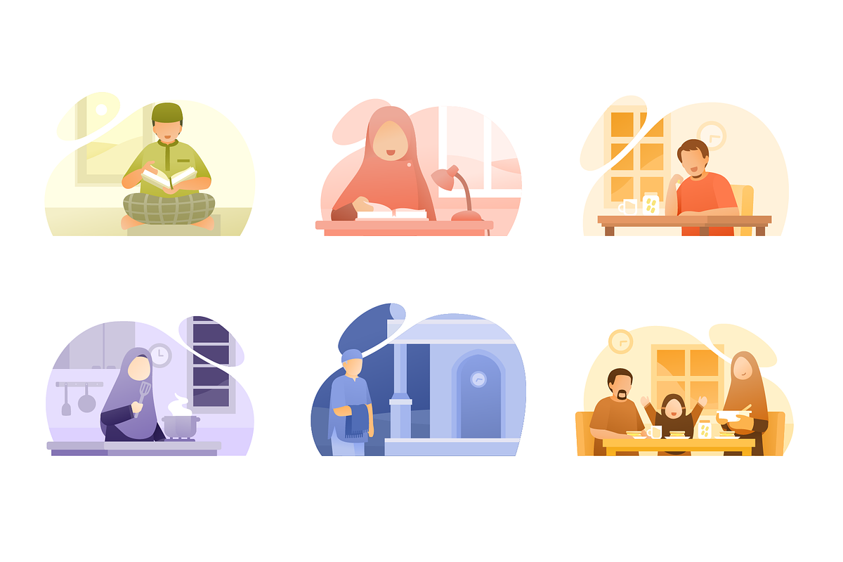 Faceless Islamic Illustrations, a Person Illustration by Berkah Studio (Photo 5 of 12)