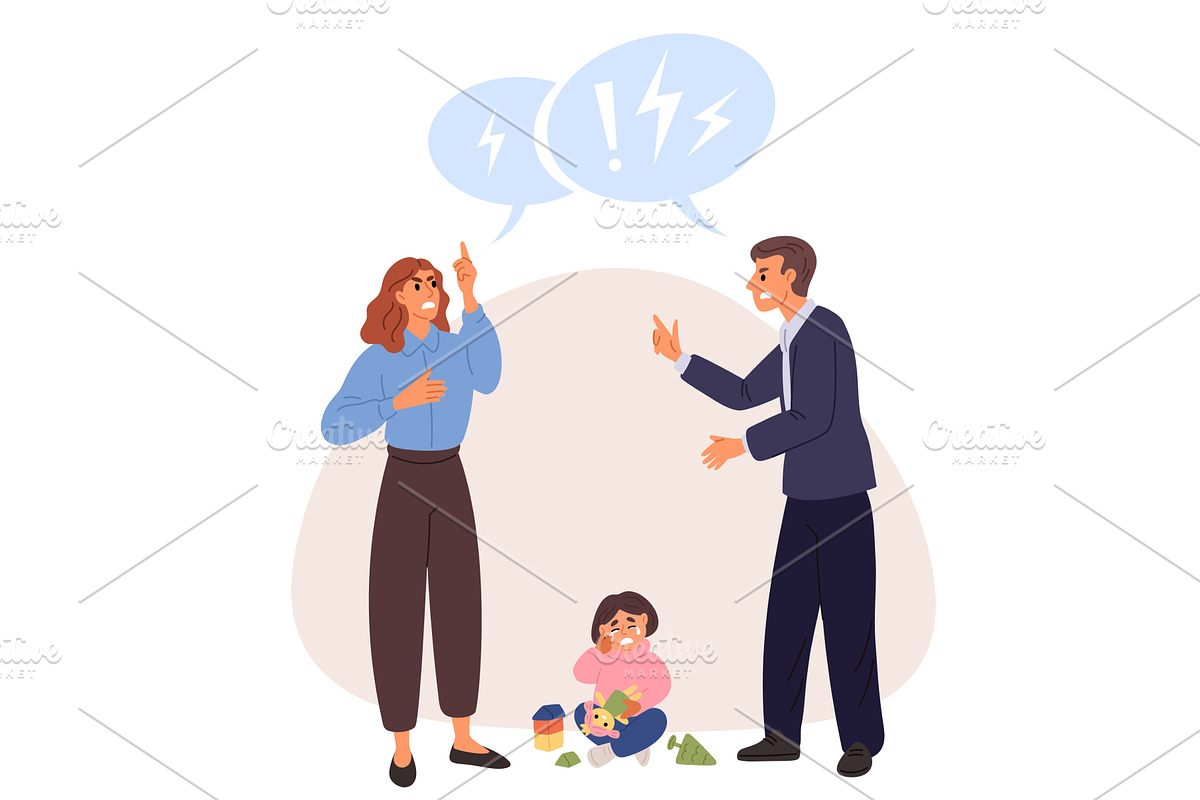 Family conflict. Man and woman, a Person Illustration by Vectorbuum