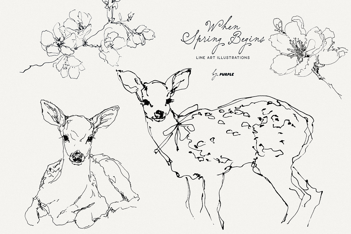 When Spring Begins: Line Art, a Seasonal Illustration by Purple (Photo 3 of 15)