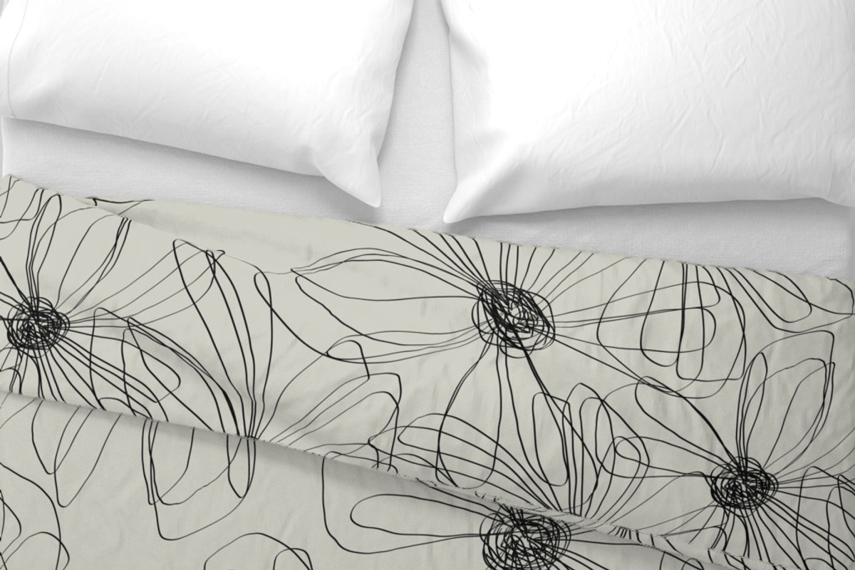 Doodle black white flowers daisy, a Pattern Graphic by Nocito Design (Photo 4 of 6)