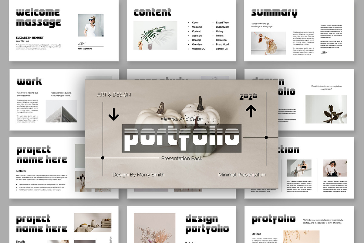 Minimal Portfolio Presentation Pack