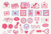 Love Mail Clipart Bundle | Valentine, a Seasonal Illustration by TitaLivingArt (Thumbnail 4 of 9)