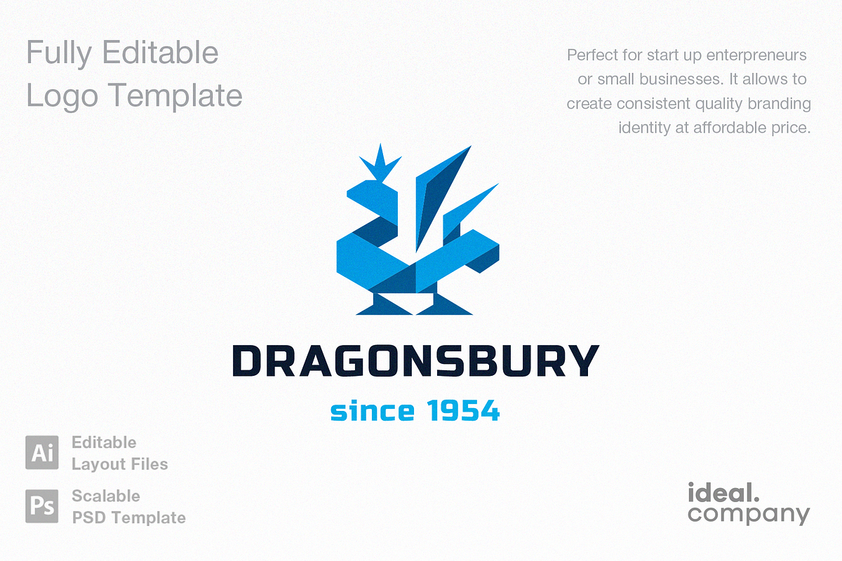 Dragonsbury Logo Template, a Branding & Logo Template by Ideal Company (Photo 1 of 7)