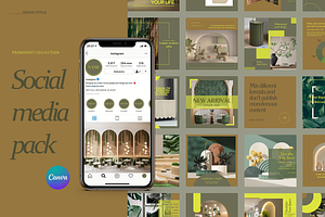 Expressive green Instagram Templates