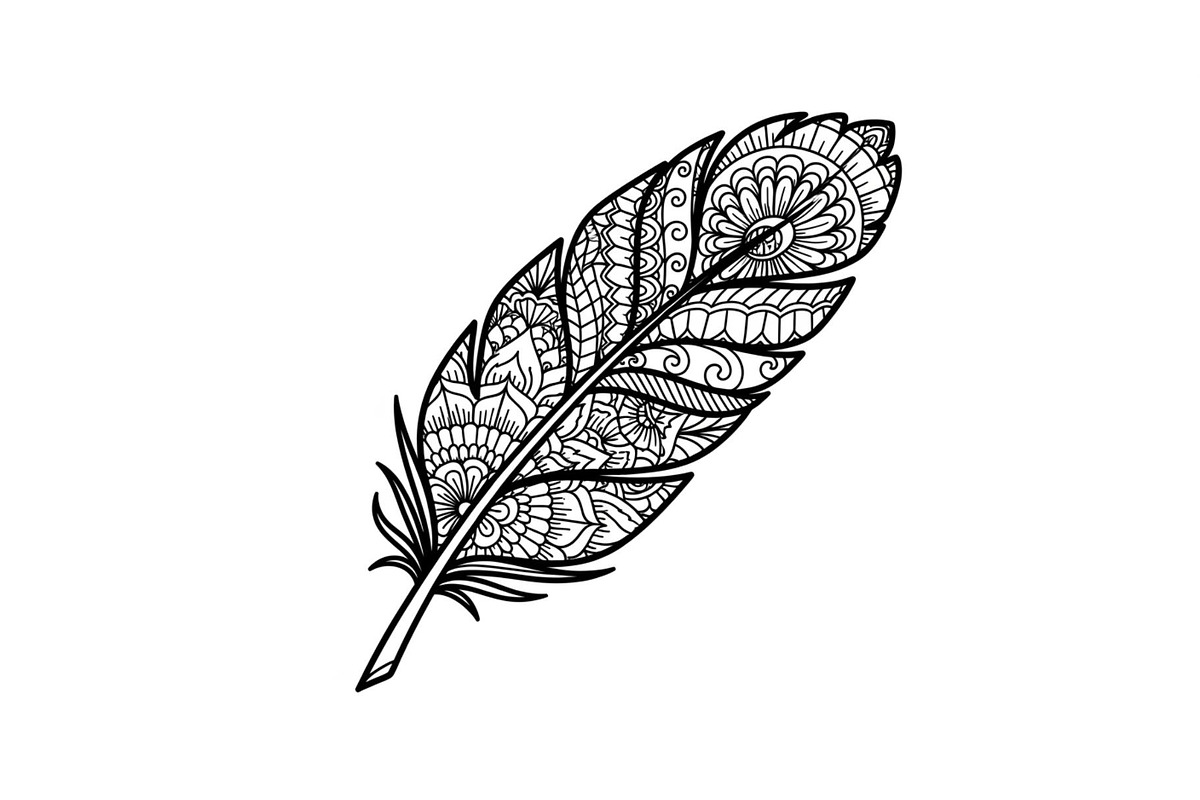 Ornamental Feather SVG Bundle, an Illustration by yasushie (Photo 27 of 31)