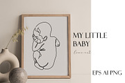 MY LITTLE BABY one line art, a Healthcare Illustration by velychko.ua (Thumbnail 8 of 8)