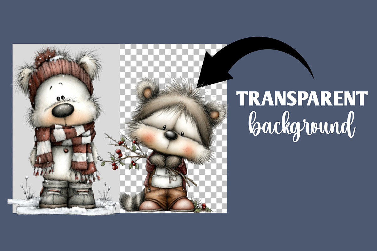 Whimsical Christmas Animal Clipart, an Illustration by Designworld (Photo 2 of 6)