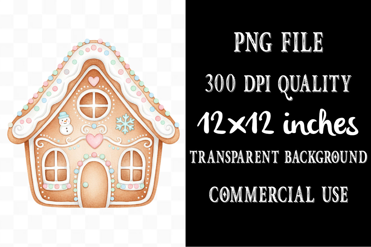 Watercolor Gingerbread House Clipart, an Illustration by Designking (Photo 4 of 5)