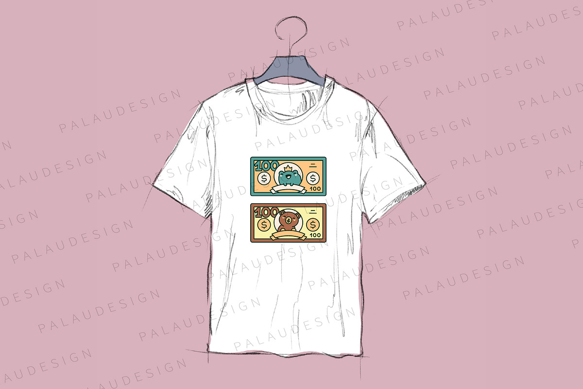 Cute Kawaii Dollar with Animals, an Animal Illustration by Palau (Photo 2 of 12)