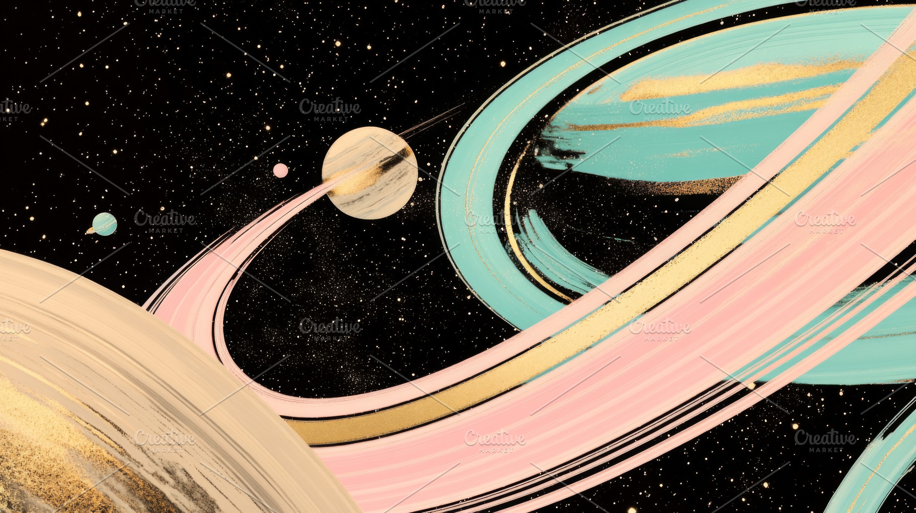Vibrant illustration of a distant ga, a Photo by Dvoevnore photos