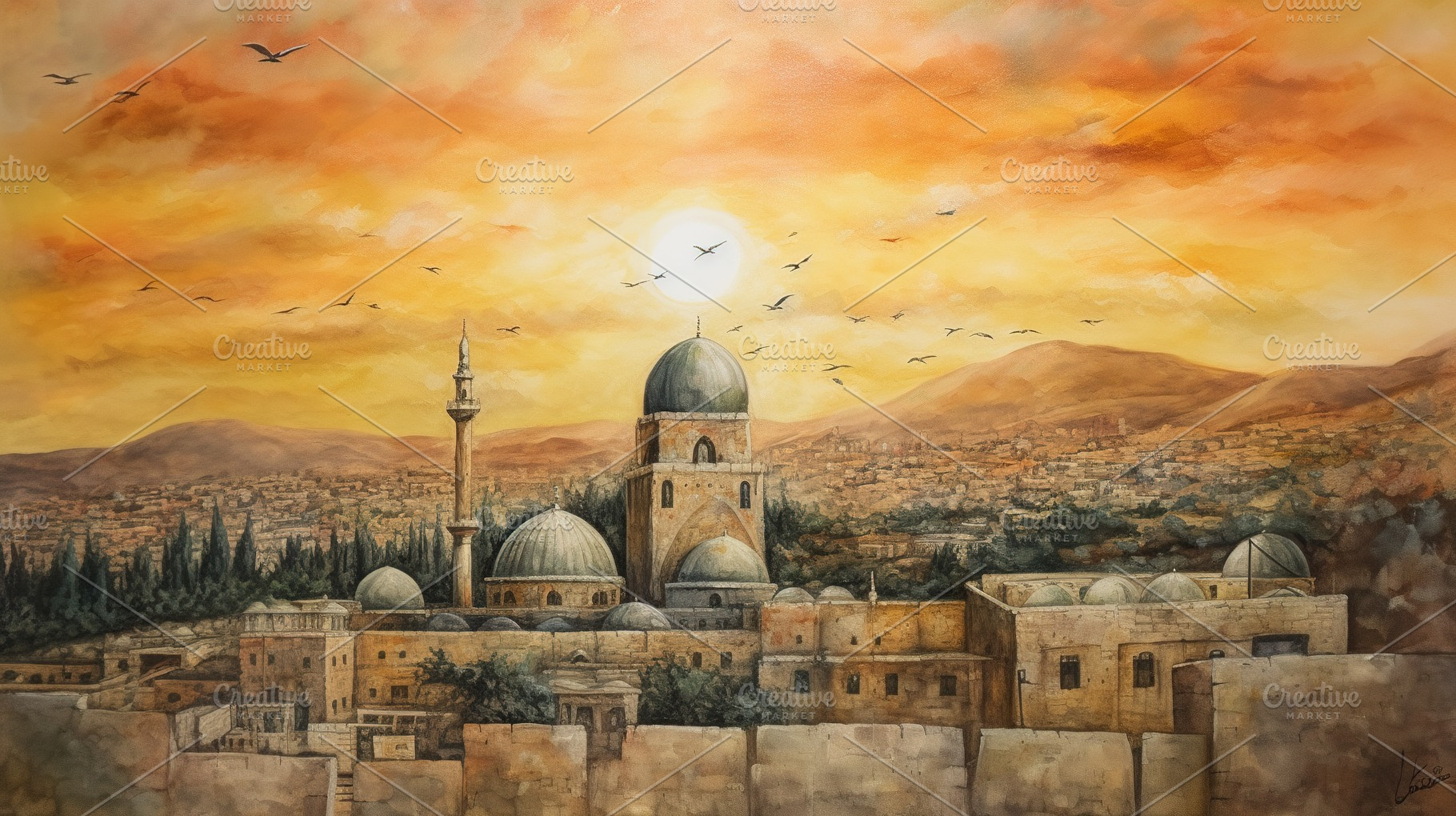A picturesque view of Masjid Al-Aqsa, a Photo by SaroStock