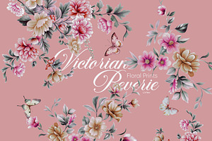 Victorian Reverie Watercolor Prints, a Pattern Graphic by LEAFure
