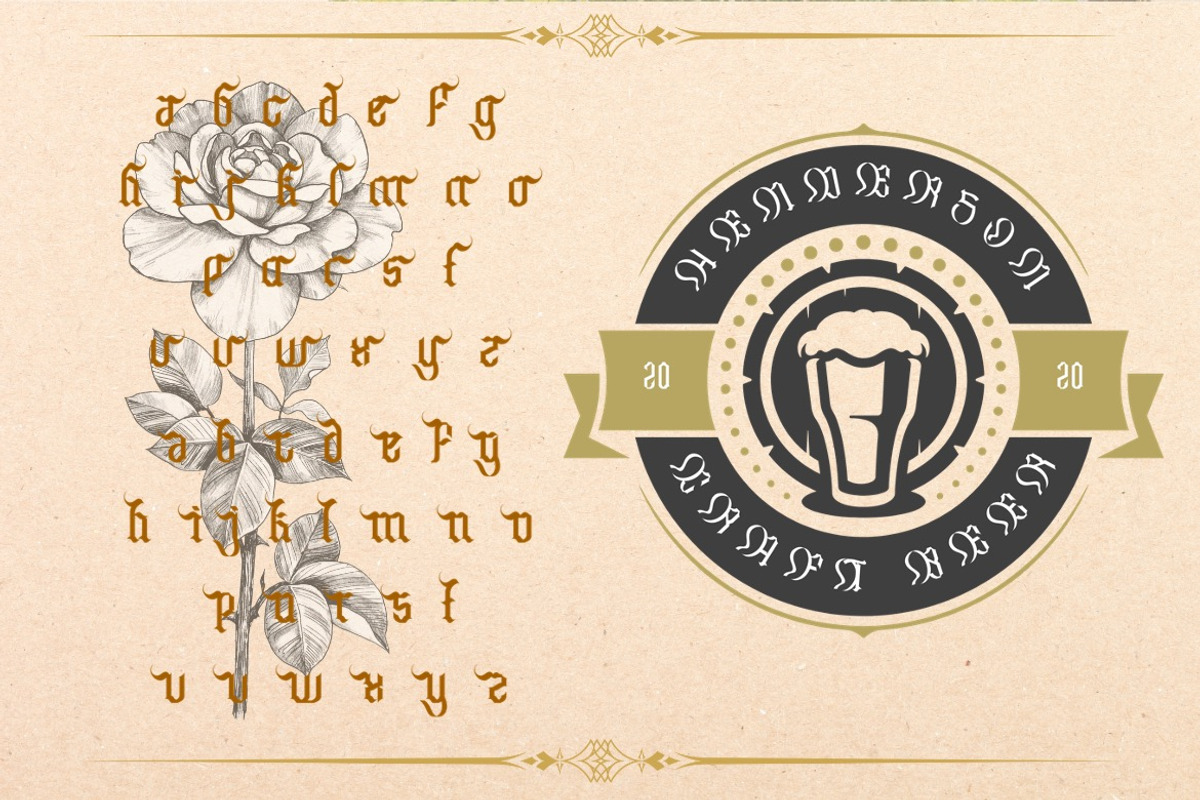 Chameton - Decorative Blackletter, a Blackletter Font by Dhabee (Photo 8 of 15)