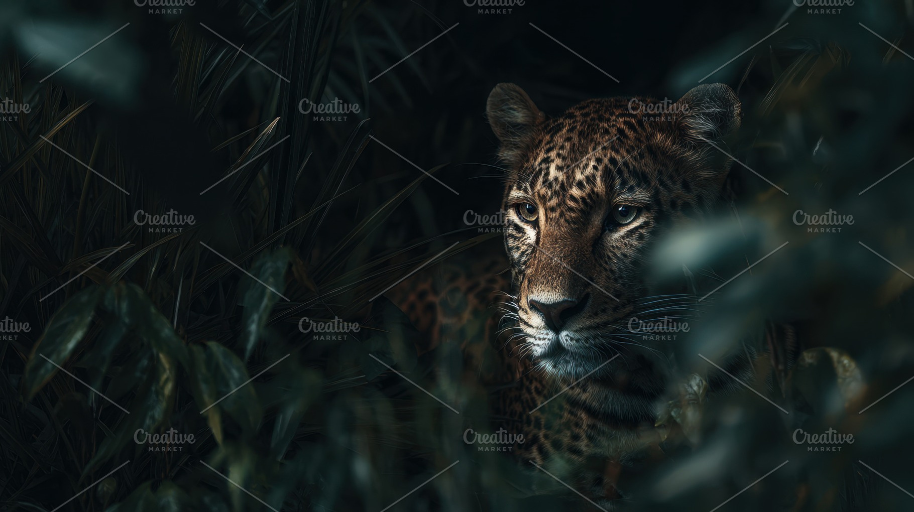 Leopard resting among green plants, a Photo by Beautiful things
