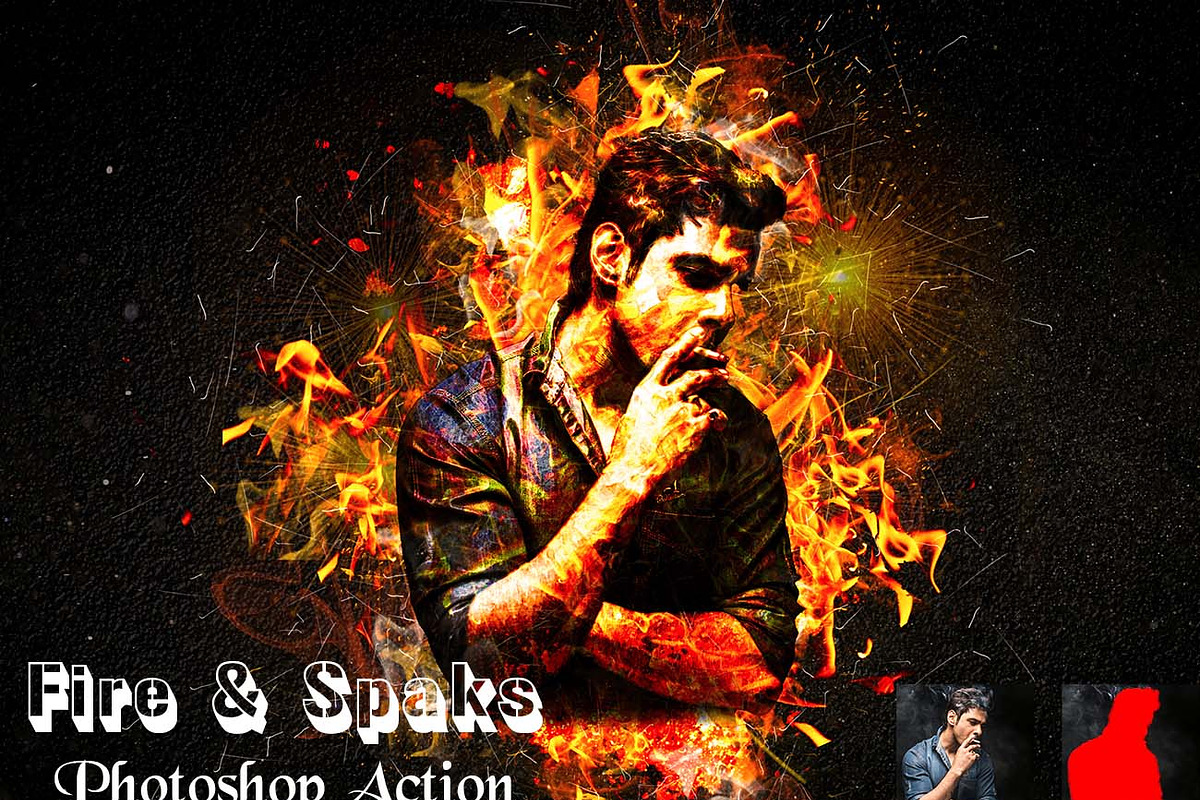 Fire & Sparks Photoshop Action, an Action Add-On by Studio Retouch (Photo 1 of 14)