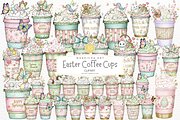 Easter Day Coffee Cups Clipart, an Illustration by Markicha Art (Thumbnail 1 of 7)