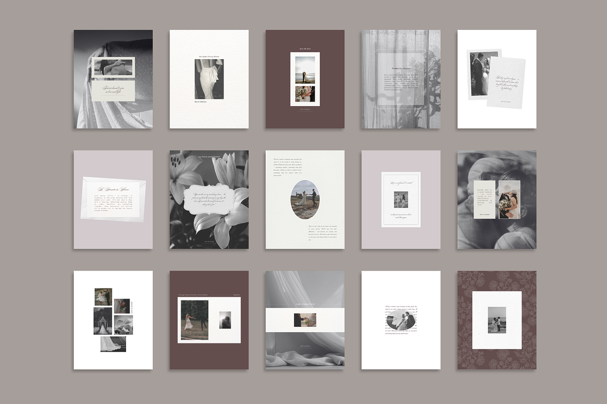 Soft Vintage Wedding IG Templates preview 6