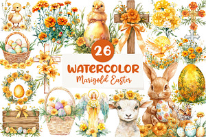 Marigold Easter Clipart, an Illustration by CreationArt