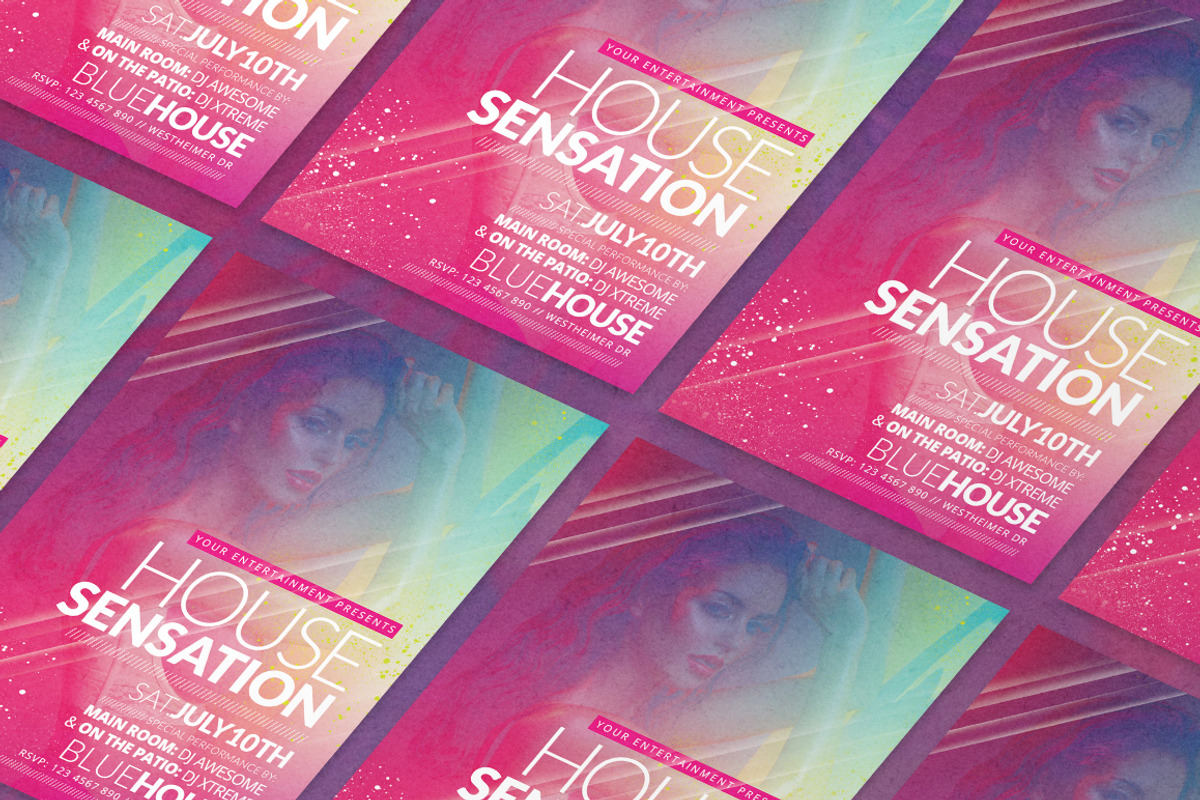 House Sensation Flyer Template, a Flyer Template by Creative Waffle (Photo 2 of 5)