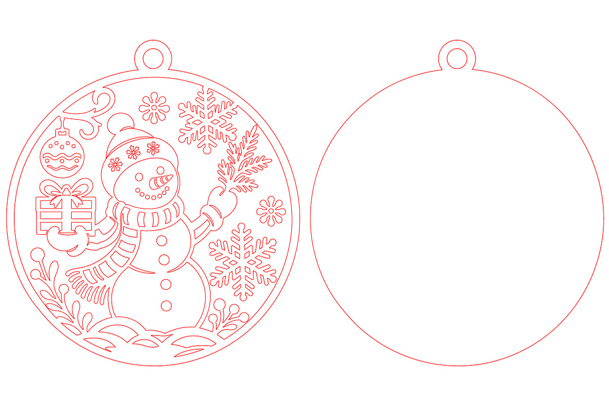 Christmas Snowman Laser Cut SVG, an Object Graphic by Layerology (Photo 2 of 3)