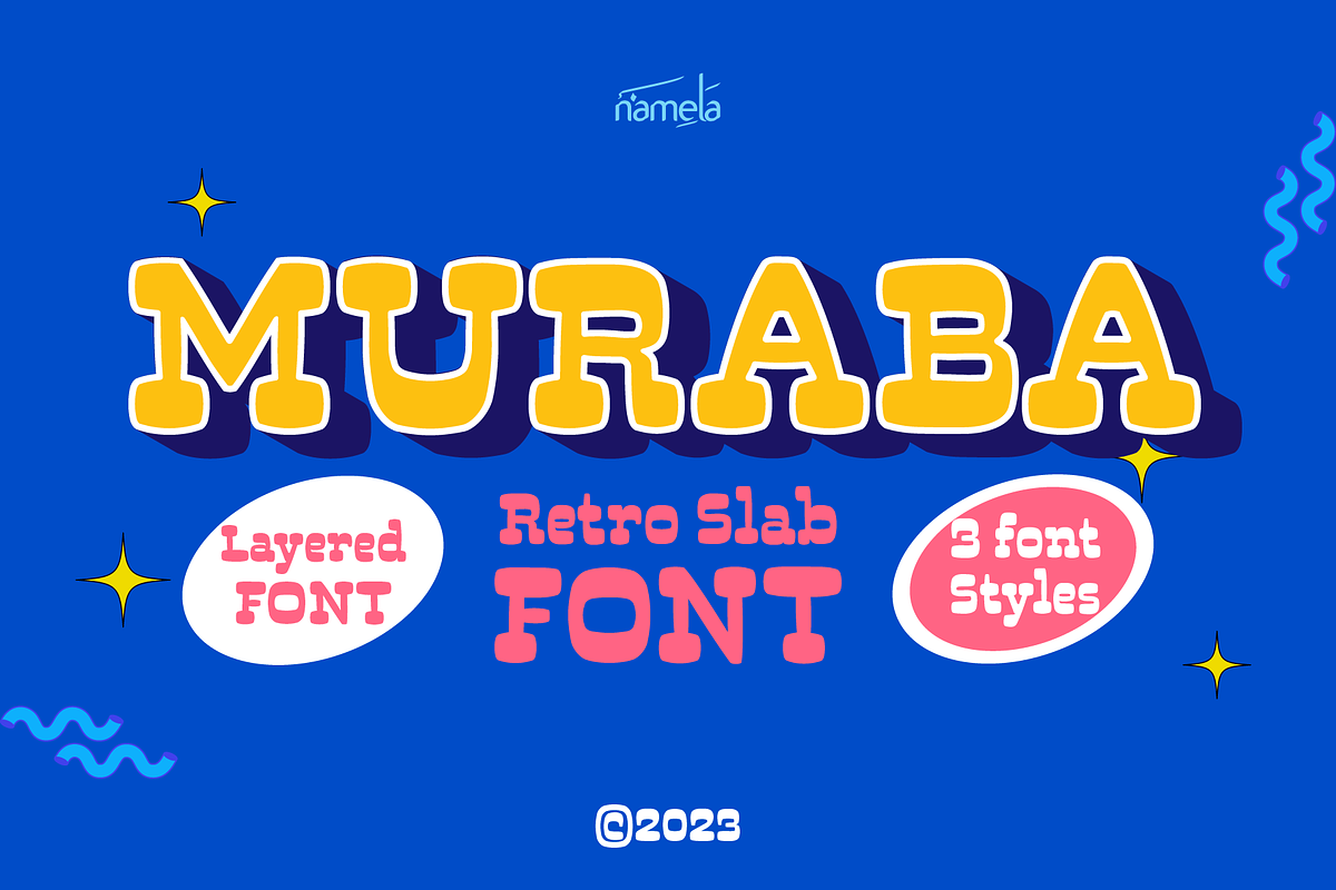 Muraba - Retro Slab Serif Font, a Slab Serif Font by Namela Studio (Photo 1 of 9)
