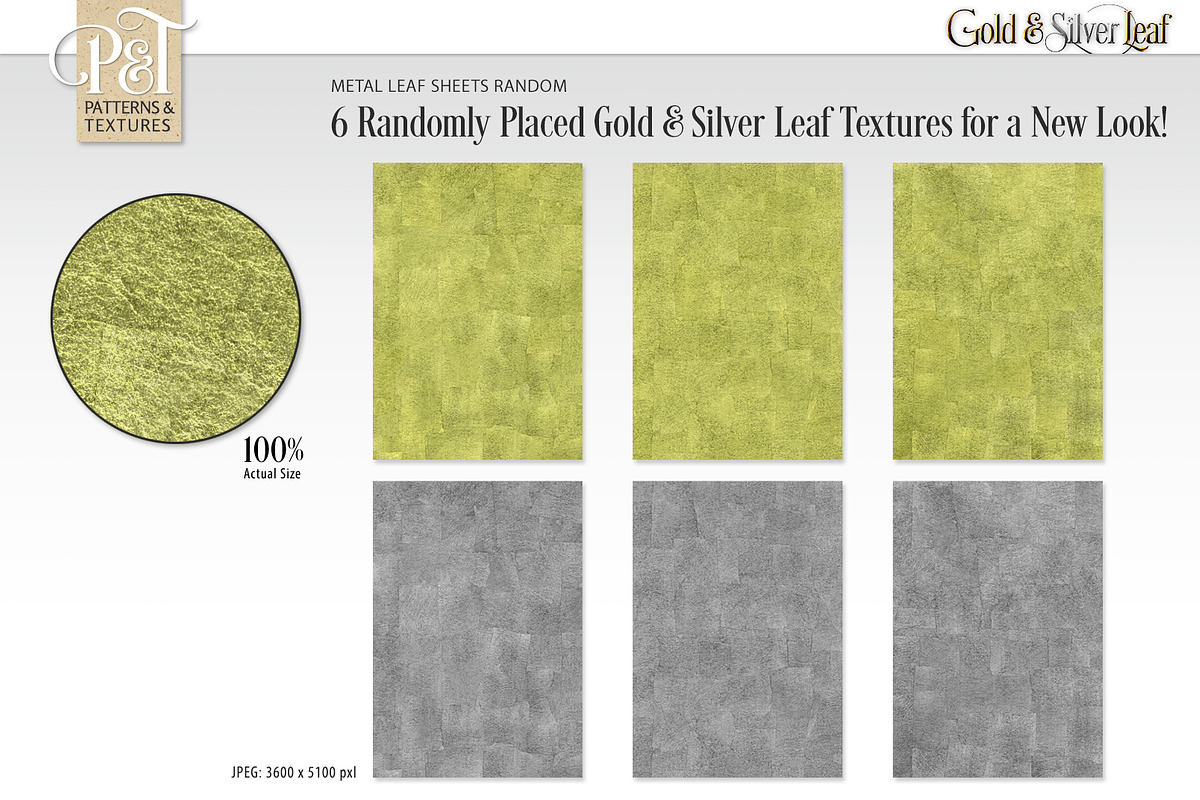 Gold & Silver Leaf, a Texture Graphic by Patterns & Textures (Photo 12 of 16)