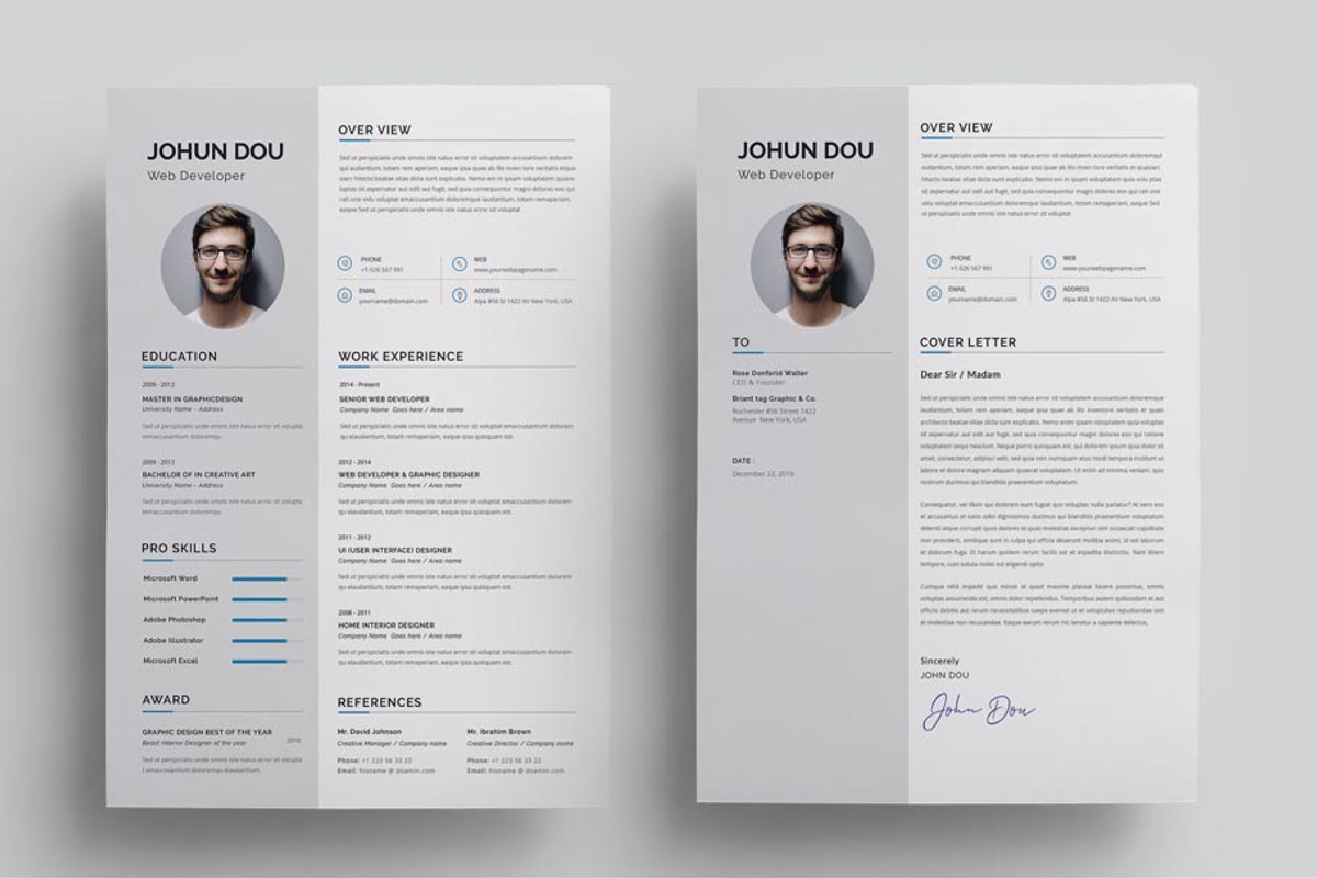 Elegant Resume / CV, a Resume Template by Pxl_graphic (Photo 2 of 6)