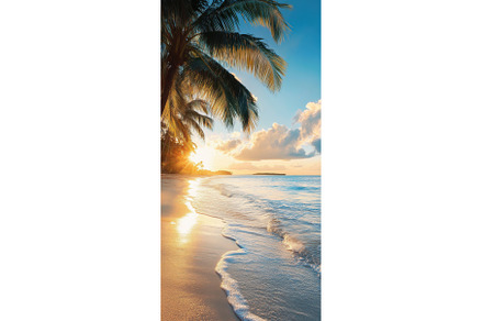 Tropical Beach Sunset with Palm, a Nature Photo by tilialucida