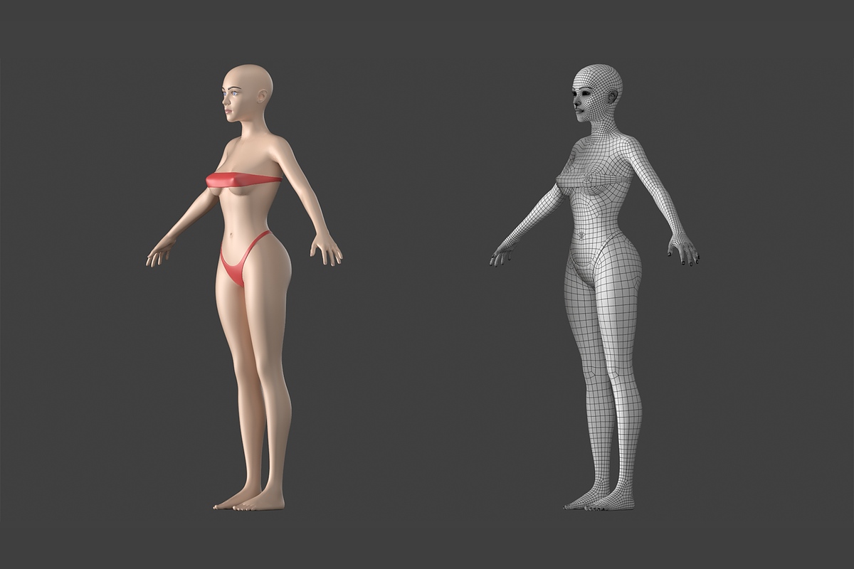Stylized Female 01 A-Pose Base Mesh, a Characters & Person 3D Model by VK Studio (Photo 9 of 27)