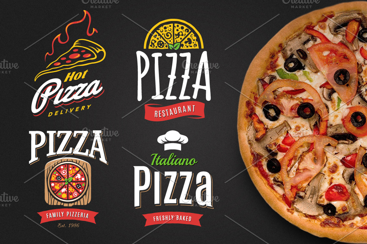Pizza Logo Templates, a Branding & Logo Template by Vecster (Photo 5 of 10)