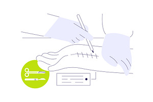 Hand surgery abstract concept vector, a Healthcare Illustration by Visual Generation