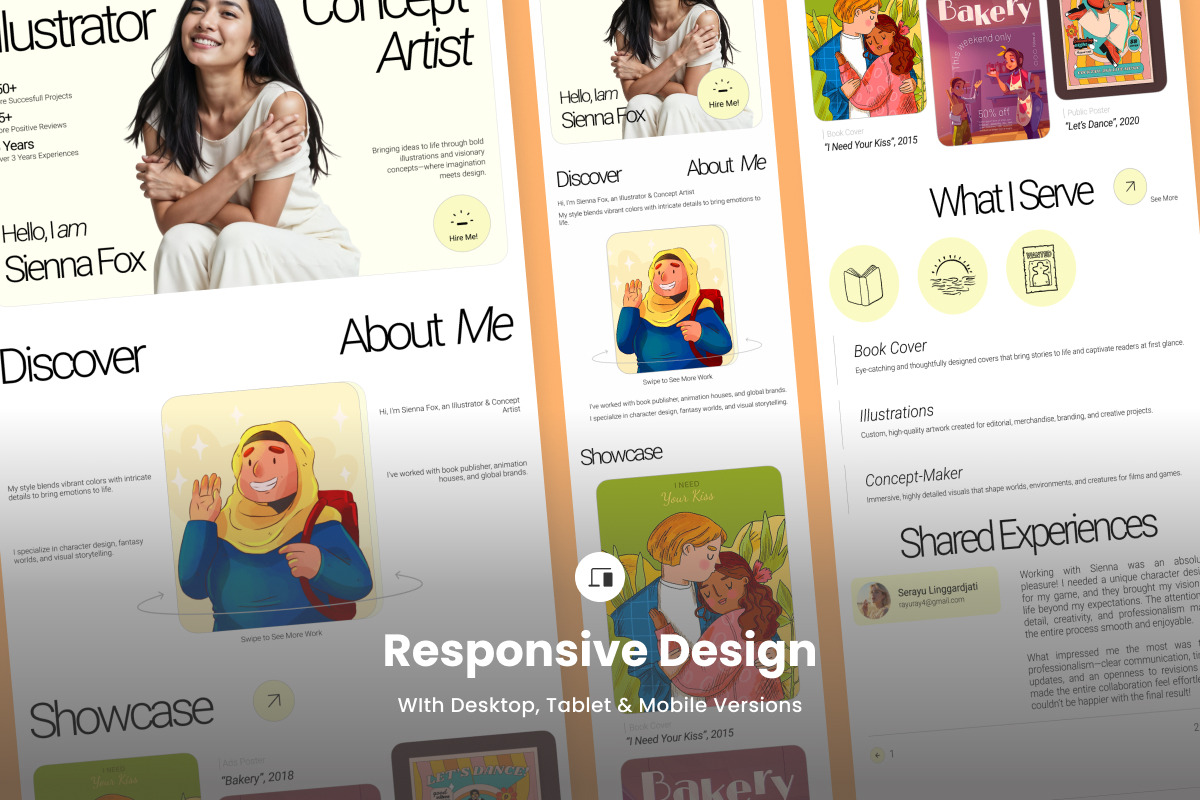 Sienna Fox - Creative Portfolio UI, a Landing Page Template by productype1 (Photo 3 of 5)