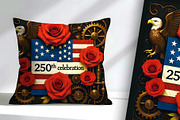 Steampunk Roses Eagle and Flag 250, a Seasonal Illustration by Sharon Schwalbe (Thumbnail 2 of 4)