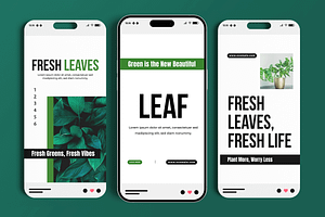 Botanical Nature Green Leaves Story, a Social Media Template by MightyDesign
