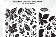 Linocut Tree Leaves Collection, a Graphic by PicByKate (Thumbnail 3 of 8)