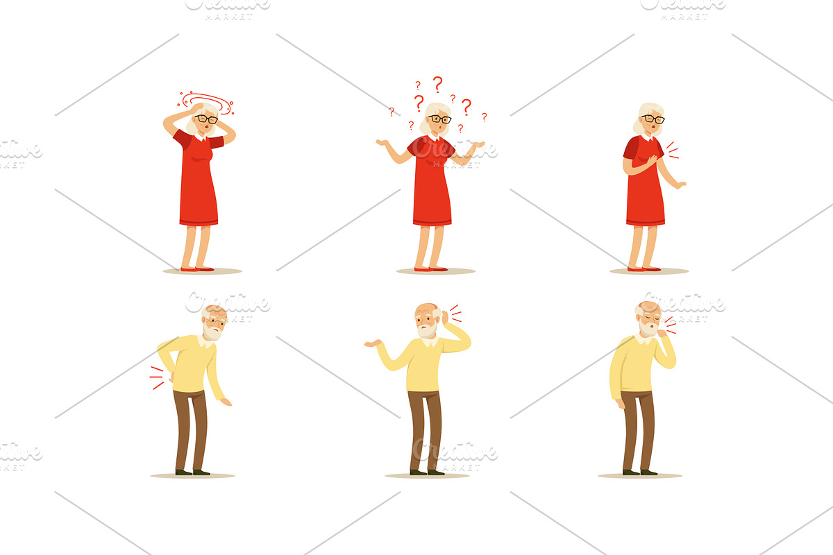 Senior People Having Health, a Person Illustration by TopVectors