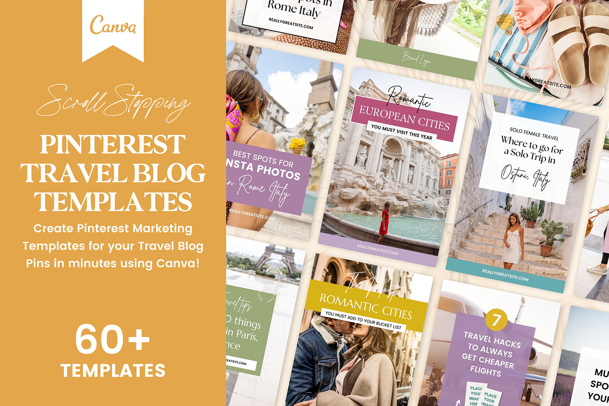 Pinterest Travel Templates Canva, a Social Media Template by Fallon Gerst (Photo 2 of 7)