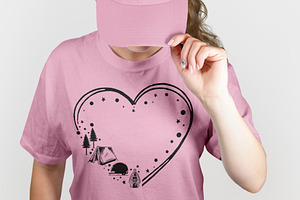 Camping Heart Digital T-Shirt Design, a Graphic by Vector Portal