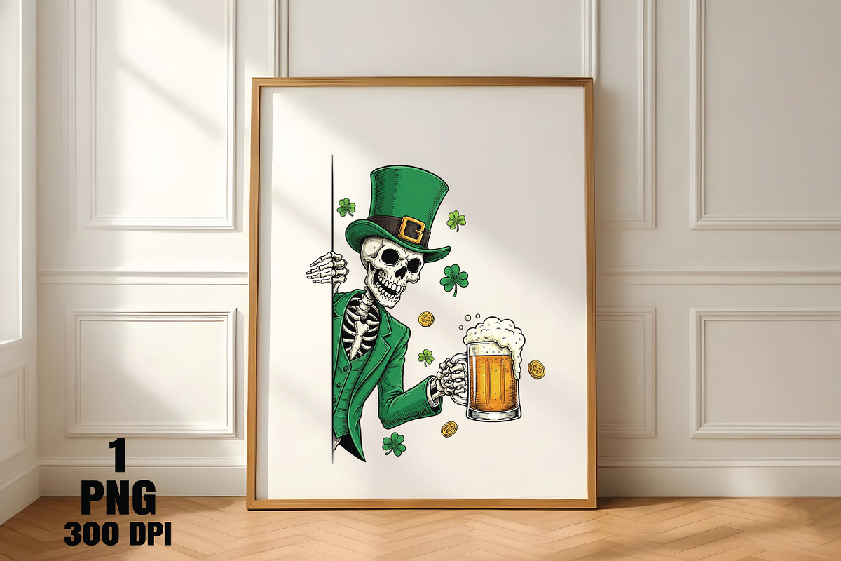 St Patrick’s Day Skeleton PNG, an Illustration by Daily.Designs (Photo 4 of 5)