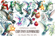 Christmas Hummingbird Clipart, an Illustration by OK Design (Thumbnail 1 of 5)